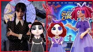 Digital Circus 🎪 Ragatha 🎪 Vs Wednesday Addams 🖤 Jenna Ortega ☠️ My Talking Angela 2 Cosplay [upl. by Holbrooke]