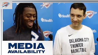 Lu Dort  Coach Daigneault Practice Media Availability  November 27 2023  OKC Thunder [upl. by Kroy]