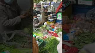 Mobile vendors selling fruits and vegetables on the streets of Xian usually at very cheap prices [upl. by Hnil]