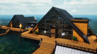 ARK Survival Ascended  Big AFrame Ocean Base  Build Tutorial [upl. by Ardaed]