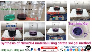 Synthesis of Nanomaterials using citrate sol gel method nanotecnologiananotechnology [upl. by Salguod207]