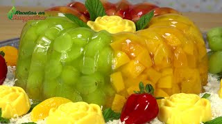 Postre de GELATINA CON FRUTAS encapsuladas  Receta de gelatina para LA FAMILIA y NEGOCIOS RENTABLES [upl. by Wyne]