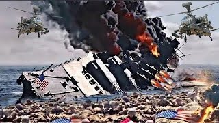 Today a US aircraft carrier carrying 89 secret fighter jets was destroyed by the Houthis [upl. by Adnaw]