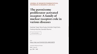 The peroxisome proliferatoractivated receptor A family of nuclear receptors role in  RTCLTV [upl. by Dekeles]