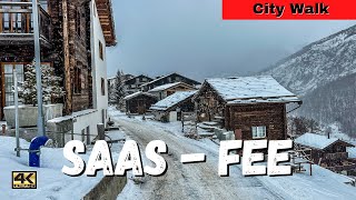 Saas Fee Walking Tour in a Beautiful Small Village in the Alps of Switzerland [upl. by Zeralda]