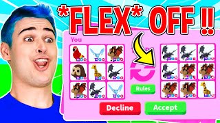 TRADE OR FLEX Challenge In Adopt Me  Roblox Adopt Me Trading MEGA NEON SANDFISH In Rich Server [upl. by Schreck]