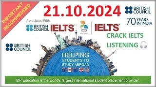 BRITISH COUNCIL IELTS LISTENING PRACTICE TEST 2024  21102024 [upl. by Nivlac]