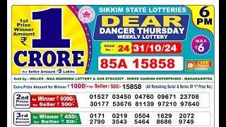 LIVE Lottery Sambsd 6pm Official 31102024 Result  Sikkim State Lottery [upl. by Ahsirat]