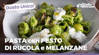 PASTA con PESTO di RUCOLA MELANZANE e STRACCIATELLA – VELOCE E SUPER GUSTOSA 😍🌱🍆 [upl. by Ydorb]