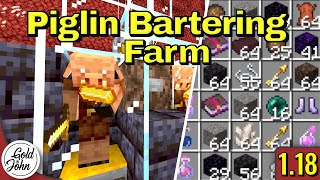 Simple Piglin Bartering Farm Tutorial  Minecraft 117118  Easy amp Fast [upl. by Dumanian432]