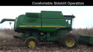 John Deere STS combines equipped with Hillco Sidehill Leveling Systems [upl. by Badr]