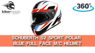 Schuberth S2 Sport Polar Blue 360° 4K  Bikerheadzcouk [upl. by Nwahsem]