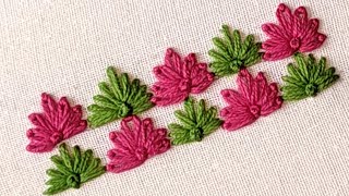 Soo Easy amp Simple Border Line Stitch for Beginners  Hand Embroidery Designs Embroidery Stitches [upl. by Kong]