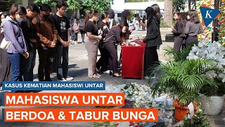 Momen Mahasiswa Untar Tabur Bunga dan Berdoa untuk Mahasiswi yang Loncat dari Gedung Kampus [upl. by Yrojram704]