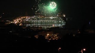 I fuochi dartificio per Costa Venezia duemila ospiti a bordo per la cena di gala [upl. by Ait]