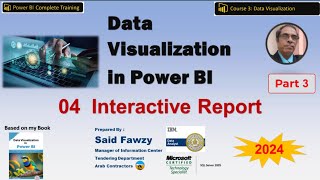 Data Visualisation in Power BI 04 Interactive Report Part 3 Arabic [upl. by Cleary]