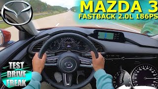 2021 Mazda3 Fastback Selection eSKYACTIV X 20 M Hybrid 186 PS TOP SPEED AUTOBAHN DRIVE POV [upl. by Lorene]