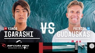 Kanoa Igarashi vs Patrick Gudauskas  Round Two Heat 4  Rip Curl Pro Bells Beach 2018 [upl. by Ntsyrk]