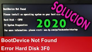 Error HP BootDevice Not Found Error Hard Disk 3F0 Solución 2019 [upl. by Andra]