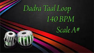 Dadra Taal Loop  Scale A  140BPM  Tabla Classes  Dadra Theka  Dadra Beats  Tabla [upl. by Hardman]