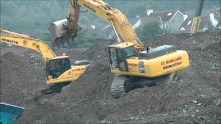 Komatsu PC450 excavator digging in loose rock [upl. by Chilson]