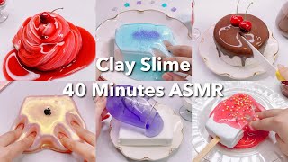 【ASMR】🍦ねんどスライムまとめ🍦【音フェチ】Clay Slime Compilation 40 Minutes ASMR [upl. by Sibilla]