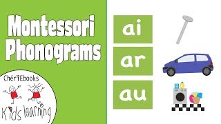 Montessori Phonics  Learn 2 Letter Digraphs  AI AR AU [upl. by Nahsed]