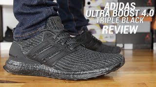 ADIDAS ULTRA BOOST 40 TRIPLE BLACK REVIEW [upl. by Israel809]