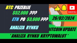 👉 KRYPTOWALUTY ANALIZA  26022024 BITCOIN UPDATE  BITCOIN ANALIZA TECHNICZNA ⚠️ BTC ⚠️ [upl. by Laurens]