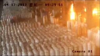 Footage Gas cylinders explode at facility in east China [upl. by Attennot]