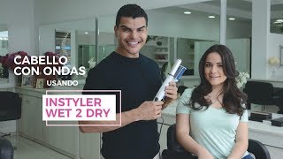 Cabello con ondas usando InStyler Wet 2 Dry de TVOFFER  OFERTEL [upl. by Eniliuqcaj]