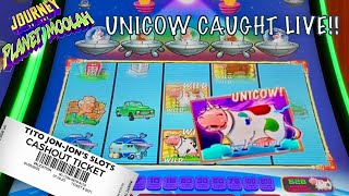 UNICOW caught Live Journey to the Planet Moolah live play hitting big bonuses 🎰 [upl. by Inaej37]