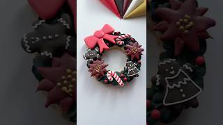 Christmas wreath cookie♥️ recipes and supplies linked in my bio cookiedecorating asmr satisfying [upl. by Mahla327]