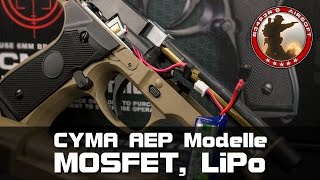 Tech Cyma AEP Mosfet LiPoUmbauEinbau CM030 121 122 123 126 AirsoftSoftair 4K UHD [upl. by Blondy]