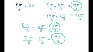 Find Three coterminal angles two positive one negative measured in Radians [upl. by Sorcha521]