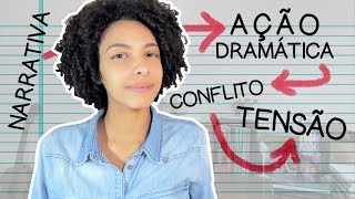 NARRATIVA AÇÃO DRAMÁTICA CONFLITO TENSÃO  CONCEITOS PARA ESCRITORES TEORIA LITERÁRIA [upl. by Jillana]