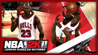 NBA 2K11 Jordan Dunks On Mutombo [upl. by Noll]