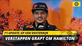 F1update Verstappen grapt over sneer van Hamilton waarom is Red Bull meestal sterk in Oostenrijk [upl. by Anais]