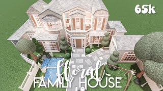 Floral aesthetic family house  Bloxburg speedbuild [upl. by Tilla]