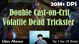 Volatile Dead CoC Trickster Guide 30mil DPS  10 Divine Budget Path of Exile 323 Affliction [upl. by Ttennaej]