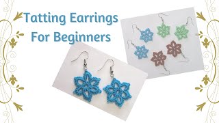 Tatting Earrings For Beginners  Tatting Helens Crafts [upl. by Tamera]