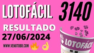 🍀 Resultado Lotofácil 3140 [upl. by Ruttger72]