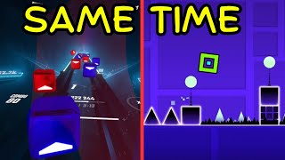 So I beat a Beat Saber and Geometry Dash Level at the same time [upl. by Melisande503]