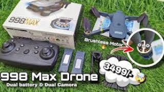 998 Max Drone998 Max Drone Camera With Brushless motor 💥 Unboxing And Review [upl. by Hitchcock]