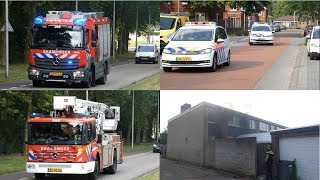 Politie en brandweer Oss met spoed naar een woningbrand Verdistraat Oss [upl. by Olraced]