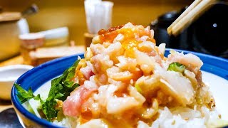 Sashimi Rice Bowls in Tokyo at Tsujihan つじ半  Best Restaurants in Tokyo [upl. by Arda]