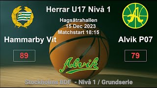 U17 Alvik Basket P07  Hammarby City Grön 7989 [upl. by Gnov]