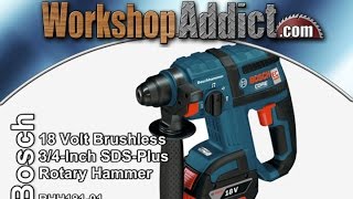 BOSCH 18Volt LithiumIon Brushless 34Inch SDSplus Rotary Hammer RHH18101 [upl. by Aisenat]