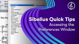 Sibelius Quick Tips Accessing the Preferences Window [upl. by Tnarg]