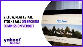 Zillow real estate stocks fall on brokers commission verdict [upl. by Wynne170]